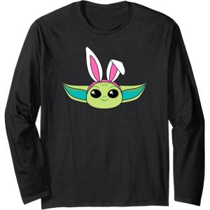 imageAmazon Essentials The Mandalorian Grogu Spring Easter Bunny Ears Long Sleeve TShirtBlack