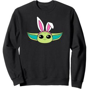 imageAmazon Essentials The Mandalorian Grogu Spring Easter Bunny Ears SweatshirtBlack