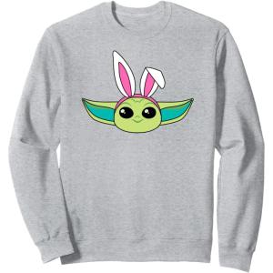 imageAmazon Essentials The Mandalorian Grogu Spring Easter Bunny Ears SweatshirtHeather Grey