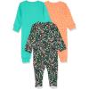 imageAmazon Essentials Unisex Toddlers and Babies SnugFit Cotton Footless Sleeper Pajamas MultipacksAqua GreenBlack FolkloricOrange Dots
