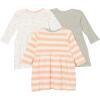 imageAmazon Essentials Baby Girls Cotton LongSleeve Dress Pack of 3GreyLight Pink StripeWhiteBunny