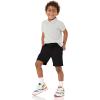 imageAmazon Essentials Boys and Toddlers Uniform Woven FlatFront Shorts Wrinkle Resistant Pack of 3Black