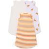 imageAmazon Essentials Unisex Babies Microfleece Wearable Blanket Sleep Sack Pack of 3IvoryLilac CatOrange Stripe