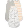 imageAmazon Essentials Unisex Babies Microfleece Wearable Blanket Sleep Sack Pack of 3Grey HeatherOrange StripeWhite Bunny