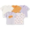 imageAmazon Essentials Unisex Babies ShortSleeve Tee Pack of 5Gold DotsIvoryLilacStripeTiger Print