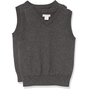 imageAmazon Essentials Boys and Toddlers Uniform Cotton VNeck Sweater Vest MultipacksCharcoal Heather