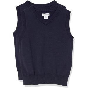 imageAmazon Essentials Boys and Toddlers Uniform Cotton VNeck Sweater Vest MultipacksNavy