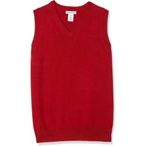imageAmazon Essentials Boys and Toddlers Uniform Cotton VNeck Sweater Vest MultipacksRed