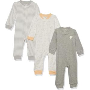 imageAmazon Essentials Unisex Babies Cotton Footless ZipFront Sleep and Play Pack of 3