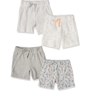 imageAmazon Essentials Unisex Babies Cotton PullOn Shorts MultipacksBunnyCarrotsStripe