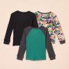 imageAmazon Essentials Boys and Toddlers LongSleeve Knit Thermal TShirt Pack of 3BlackEcru MountainTurquoise Green