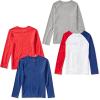 imageAmazon Essentials Boys and Toddlers LongSleeve TShirts MultipacksBlue Text PrintGrey BaseballRedWhite