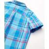 imageAmazon Essentials Boys and Toddlers ShortSleeve Woven Poplin Chambray ButtonDown ShirtBlue Madras Plaid