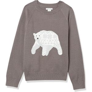 imageAmazon Essentials Boys and Toddlers Pullover Crewneck SweaterDark Grey White Polar Bear