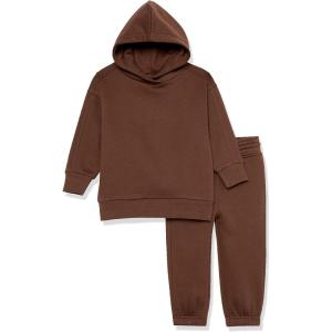 imageAmazon Essentials Unisex Kids and Toddlers Modern Sweat Set Pack of 2Deep Brown
