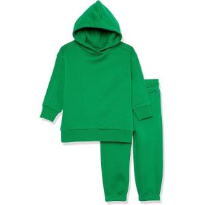 imageAmazon Essentials Unisex Kids and Toddlers Modern Sweat Set Pack of 2Green