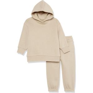 imageAmazon Essentials Unisex Kids and Toddlers Modern Sweat Set Pack of 2Tan