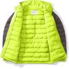 imageAmazon Essentials Boys and Toddlers Lightweight WaterResistant Packable Hooded Puffer JacketDark Grey Neon Yellow