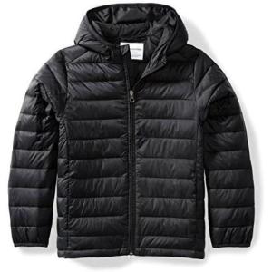 imageAmazon Essentials Boys and Toddlers Lightweight WaterResistant Packable Hooded Puffer JacketBlack
