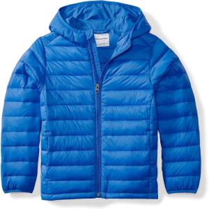 imageAmazon Essentials Boys and Toddlers Lightweight WaterResistant Packable Hooded Puffer JacketBlue