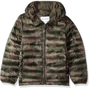 imageAmazon Essentials Boys and Toddlers Lightweight WaterResistant Packable Hooded Puffer JacketCamo Print