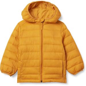 imageAmazon Essentials Boys and Toddlers Lightweight WaterResistant Packable Hooded Puffer JacketGolden Yellow