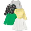 imageAmazon Essentials Girls and Toddlers LongSleeve TShirts MultipacksGreenAlligator Yoga
