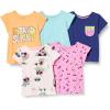 imageAmazon Essentials Girls and Toddlers ShortSleeve TShirt Tops Previously Spotted Zebra MultipacksAqua BlueEcruLight OrangeNavy Color BlockPink