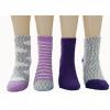 imageAmazon Essentials Kids Cozy Socks with NonSkid Bottoms 4 PairsGreyNavyPurpleWhite