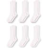 imageAmazon Essentials Unisex Kids Casual Cotton Ribbed Knee High Socks 6 PairsWhite
