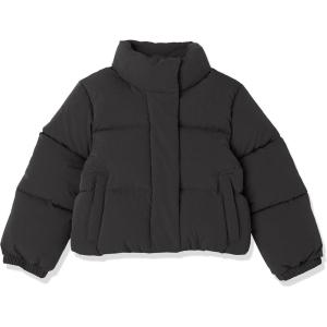 imageAmazon Essentials Girls and Toddlers Cropped Puffer JacketBlack