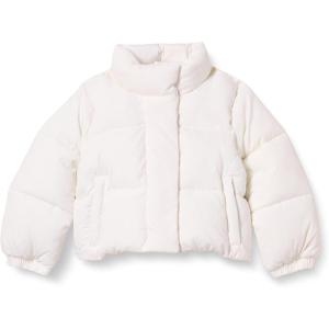 imageAmazon Essentials Girls and Toddlers Cropped Puffer JacketEggshell White