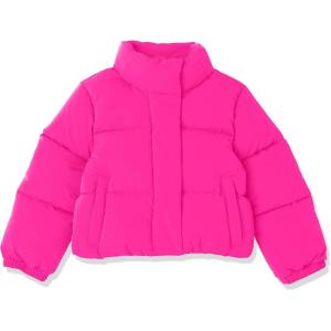 imageAmazon Essentials Girls and Toddlers Cropped Puffer JacketNeon Pink