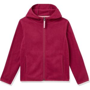 imageAmazon Essentials Girls and Toddlers Polar Fleece FullZip Hooded Lightweight JacketCranberry Red