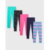imageAmazon Essentials Girls and Toddlers Leggings MultipacksAqua GreenBlack StarsNavyPinkStripe