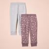 imageAmazon Essentials Girls and Toddlers Sweatpants MultipacksLight Grey HeatherMauve Stars