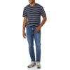 imageAmazon Essentials Mens TShirt SlimFit ShortSleeve Crewneck Pack of 2Grey HeatherNavy Stripe
