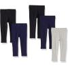 imageAmazon Essentials Girls and Toddlers Leggings MultipacksBlackGrey HeatherNavy