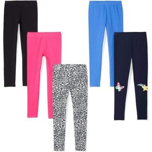 imageAmazon Essentials Girls and Toddlers Leggings MultipacksBlackBlueNavyPinkWhite Hearts