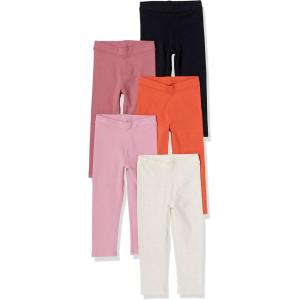 imageAmazon Essentials Girls and Toddlers Leggings MultipacksBlackBlushIvoryOrangePink