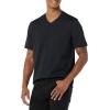 imageAmazon Essentials 100 Cotton T Shirts for Men RegularFit ShortSleeve VNeck Pack of 2 Available in Big ampamp TallBlackNavy