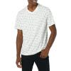 imageAmazon Essentials 100 Cotton T Shirts for Men RegularFit ShortSleeve VNeck Pack of 2 Available in Big ampamp TallNavyBoat Print