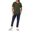 imageAmazon Essentials 100 Cotton T Shirts for Men RegularFit ShortSleeve VNeck Pack of 2 Available in Big ampamp TallNavyOliveStripe