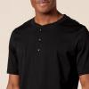 imageAmazon Essentials Mens RegularFit ShortSleeve Cotton Henley TShirt Pack of 2Black
