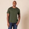 imageAmazon Essentials Mens RegularFit ShortSleeve Cotton Henley TShirt Pack of 2BlackDark Olive