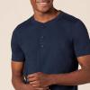 imageAmazon Essentials Mens RegularFit ShortSleeve Cotton Henley TShirt Pack of 2DenimNavy