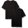 imageAmazon Essentials Mens RegularFit ShortSleeve Cotton Henley TShirt Pack of 2Black