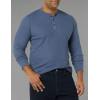 imageAmazon Essentials Long Sleeve Waffle Henley Shirts for Men SlimFitIndigo