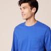 imageAmazon Essentials Mens RegularFit Crewneck TShirts LongSleeveBright Blue