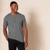 imageAmazon Essentials Mens SlimFit ShortSleeve Pique Henley Shirt Pack of 2BurgundyGrey